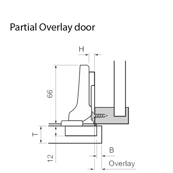 Half-Cranked Partial Overlay Door - <b>Inserta</b> (SELF CLOSE)