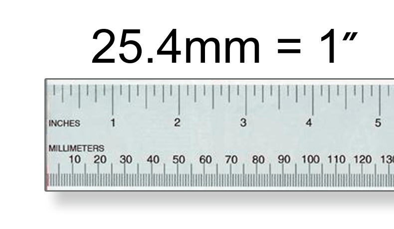 To change from Metric to Inches, divide your metric number by 25.4. 
